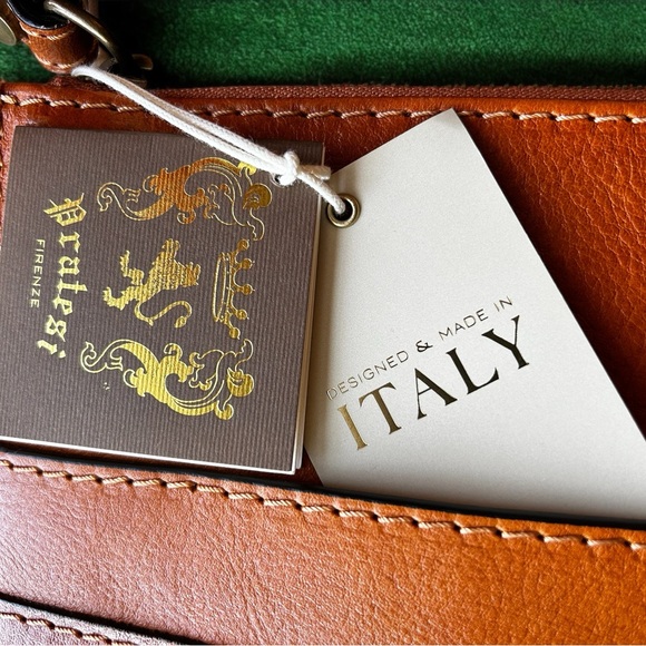 NWT Italian Leather Pratesi Firenze Raggioli 455 Bruce Clutch with Dust Bag - Picture 3 of 5